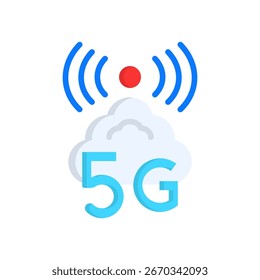 5G Networks Icon Flat Vector Illustration