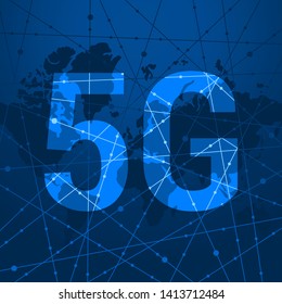 5G new generation wireless Internet technology. Global network high speed Innovative connection. Vector abstract illustration
