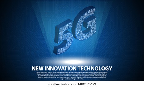 5G new innovation technology with circuit board is background. network connection, fastest internet technology in future