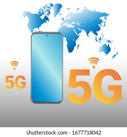 5g new Wi-Fi wireless internet connection. Vector technology 5g network sign icon. Fifth innovative generation of global high-speed broadband