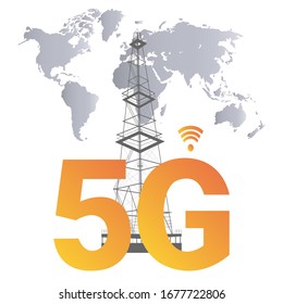 5g new Wi-Fi wireless internet connection. Vector technology 5g network sign icon. Fifth innovative generation of global high-speed broadband