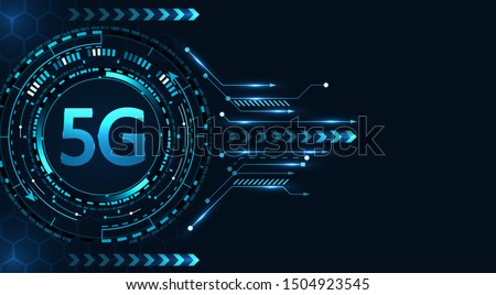 5G New Wireless High Speed Internet Connection and Wi-Fi. Stylized drawing of the controller. Vector illustration