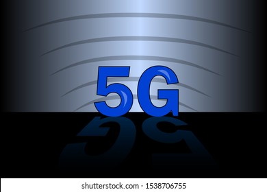 5G  new wireless internet technology concept vector illustration.  Modern flat design on gradient background.