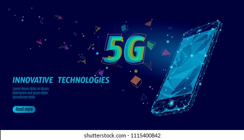5G new wireless internet wifi connection. Laptop mobile device isometric blue 3d flat. Global network high speed innovation connection data rate technology vector illustration art