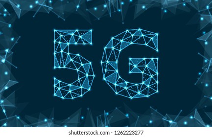 5G New Wireless Internet Wi-Fi Connection. Global Network High Speed Innovation Connection Data Rate Technology - Illustration Vector
