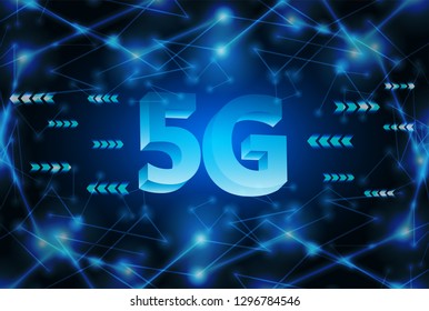 5G new wireless internet wifi connection.  Global network high speed innovation connection technology  background. vector .
