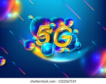 5G new wireless internet wifi connection. Global network high speed innovation connection data rate technology vector illustration