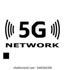 5G new wireless internet wifi connection. Vector technology icon network sign 5G. Fifth innovative generation of the global high speed Internet broadband network.