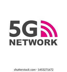 5G new wireless internet wifi connection. Vector technology icon network sign 5G. Fifth innovative generation of the global high speed Internet broadband network. EPS 10