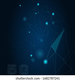 5G Nueva Conexión Wi-Fi Inalámbrica a Internet. Red global de alta tecnología. Tecnología de velocidad de datos de conexión de innovación de alta velocidad - Vector de ilustración con fondo degradado.