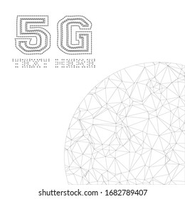 5G Nueva Conexión Wi-Fi Inalámbrica a Internet. Red global de alta tecnología. Vector de ilustración en línea de trazo.
