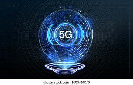 5G new wireless internet wifi connection. Big data binary code flow. Global network high speed innovation connection data rate technology vector illustration	
