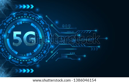 5G New Wireless Internet Wi-fi Connection, HUD Elements - Illustration Vector