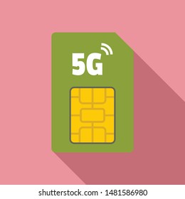 5g phone card icon. Flat illustration of 5g phone card vector icon for web design