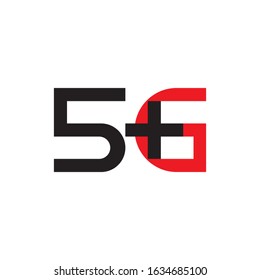 5G Plus Technology Logo Design Vector