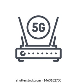 5G router line icon. Vector outline sign.