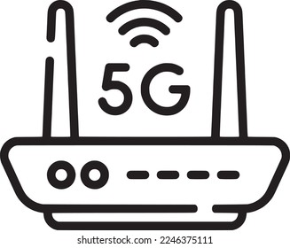 5G router vector icon, network connection illustrator, wireless router, EPS