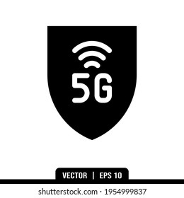 5G Shield icono vector, ilustración plantilla de logotipo en estilo de moda. Idóneo para muchos fines.