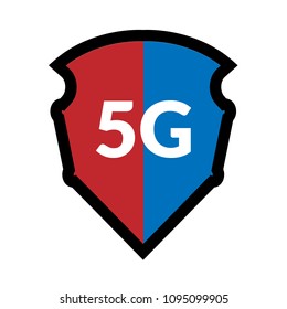 5G and shield. Vector illustration