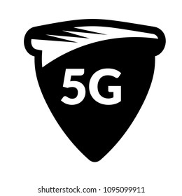 5G and shield. Vector illustration