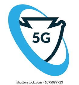 5G and shield. Vector illustration