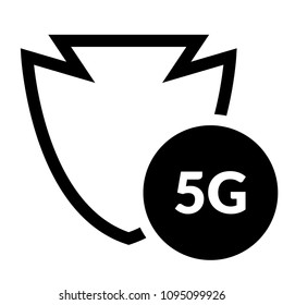 5G and shield. Vector illustration