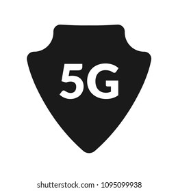 5G and shield. Vector illustration