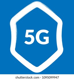 5G and shield. Vector illustration