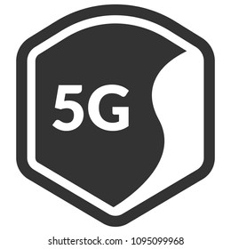 5G and shield. Vector illustration