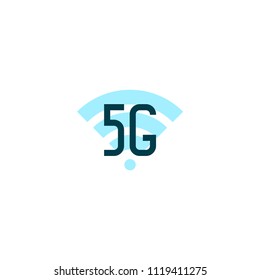 5G sign design template. Vector symbol of 5th generation wireless internet network connection. Information technology logo.