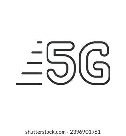 5G sign icon line design. 5g, symbol, sign, icon, mobile, technology, internet vector illustrations. 5G sign editable stroke icon.
