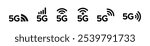 5G sign vector icon set. 5G network wireless technology icon. 5G icon