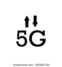 5g, signal, arrows vector icon. Simple element illustration from UI concept.  Mobile concept vector illustration. 5g, signal, arrows vector icon
