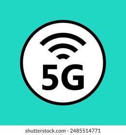 Icono de diseño plano de señal 5G Vector