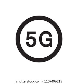5G signal icon flat vector template design trendy