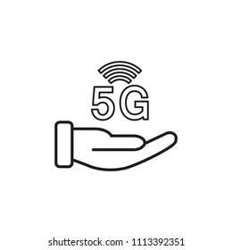 5G signal icon flat vector template design trendy