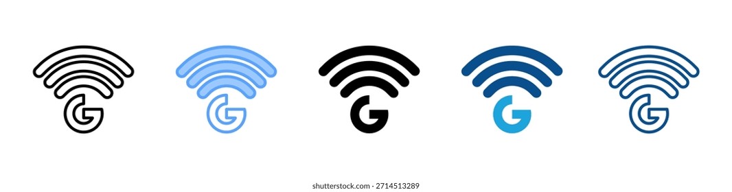 5G Signal Symbol Set mehrere Stil Sammlung