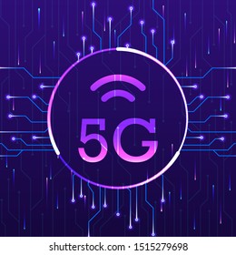 5g, signal new technology vector icon. New mobile technology concept vector illustration. 5g, signal new technology vector icon