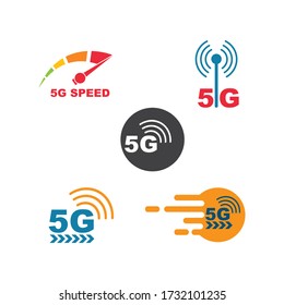 5g signal speed vector icon design template