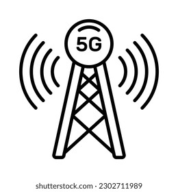 5G-Signalturm-Vektordesign im modernen Stil, einfach zu bedienen Symbol