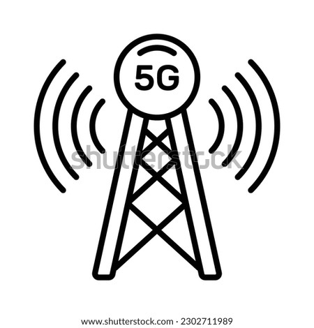 5G signal tower vector design in modern style, easy to use icon
