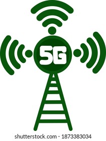 5G Signal transmitter vector logo. 5 G symbol