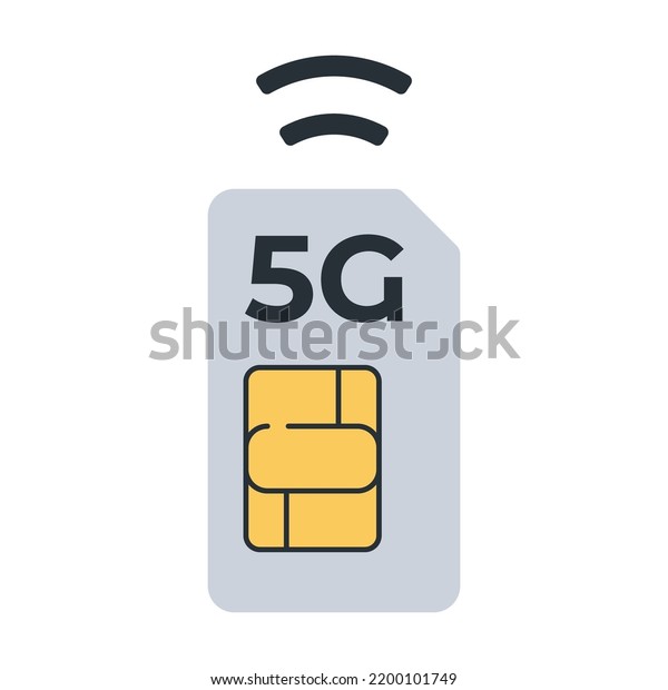 5g Sim Card Icon New Generation Stock Vector (Royalty Free) 2200101749 ...