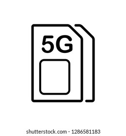 5G sim card icon vector template