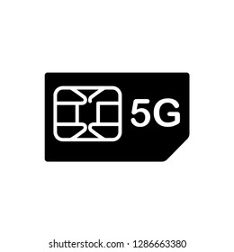 5G sim card icon vector template