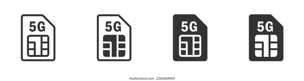 5g sim card icon. Vector illustration.