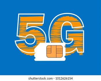 5G Sim Card. Mobile telecommunications technology