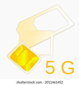5G Sim Card. Mobile telecommunications technology symbol