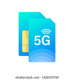 5G Sim Card. 5G technology background