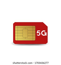 5G SIM card. Vector illustration. Mobile networks and telecommunications.